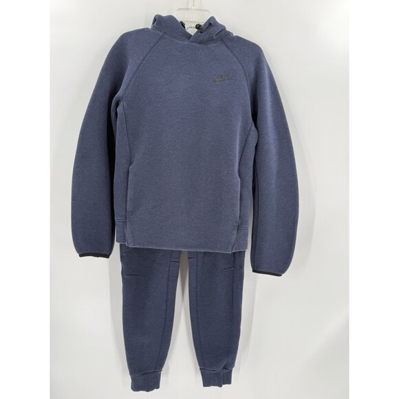 Nike Sportswear Tech Fleece Navy Blue Hoodie & Pants Joggers Men’s SMALL   EUC - Picture 1 of 16